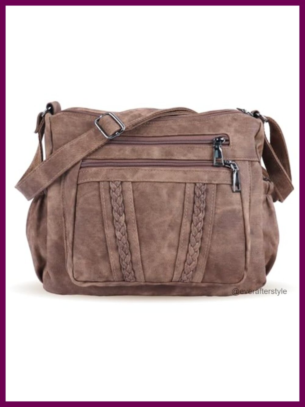 ELDA Crossbody Bag for Women PU Leather Multi Pocket Shoulder Handbag